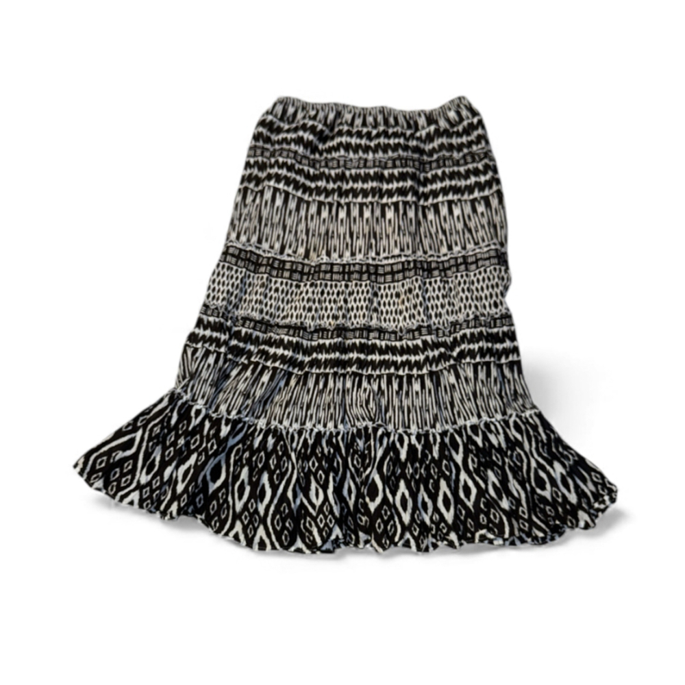 Style & Co. Tiered Boho Aztec Gypsy Black and White Lined Lined made in India XL